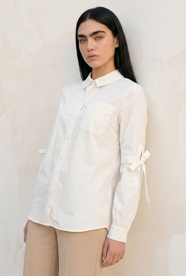 قميص بوبلين بفيونكة من سبلاش يوث-women-clothing-shirtsandblouses-shirts-image-1
