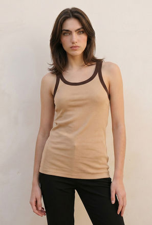 بلوزة تانك مضلعة بقصّة سليم من سبلاش يوث-women-clothing-tshirts-image-1