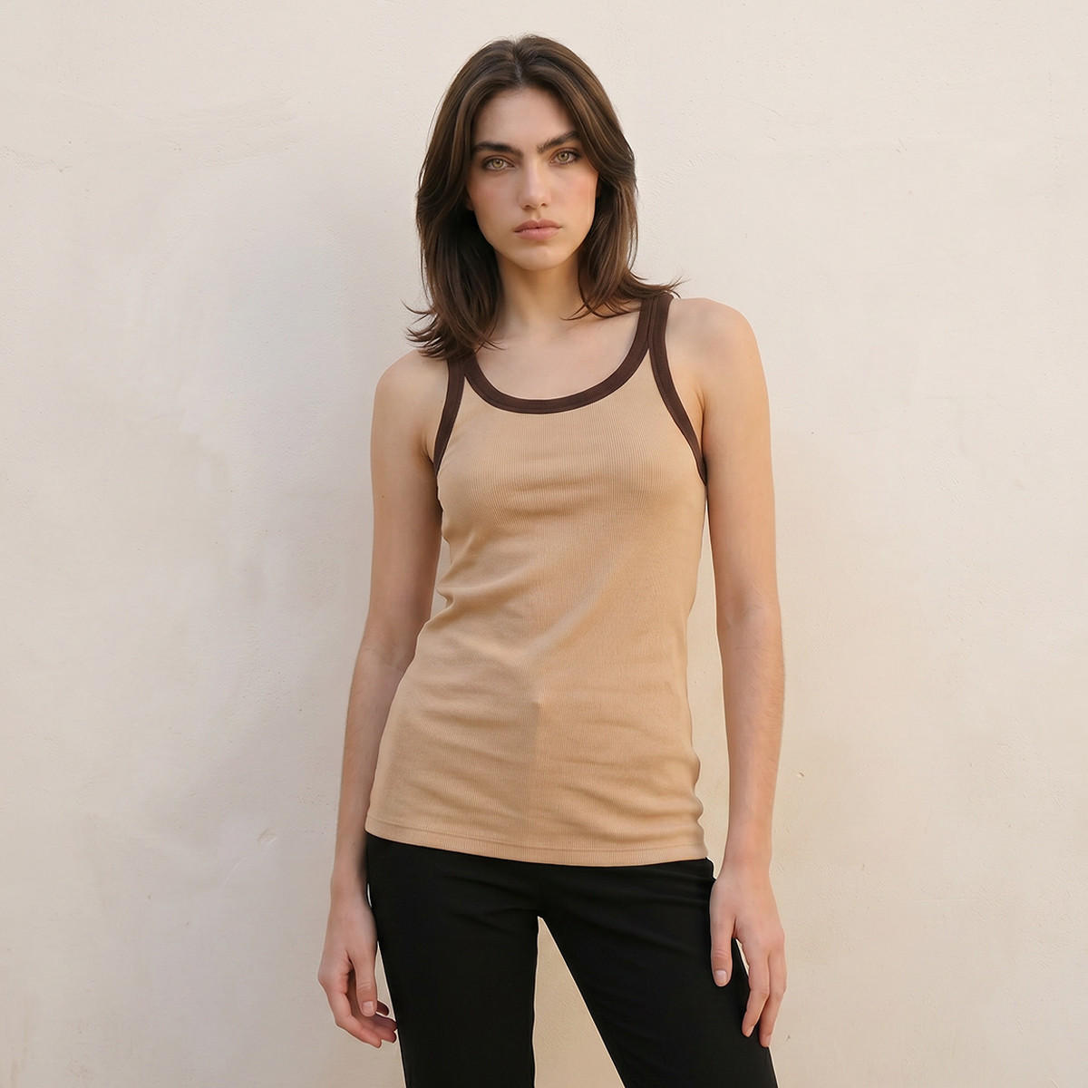 بلوزة تانك مضلعة بقصّة سليم من سبلاش يوث-women-clothing-tshirts-image-5
