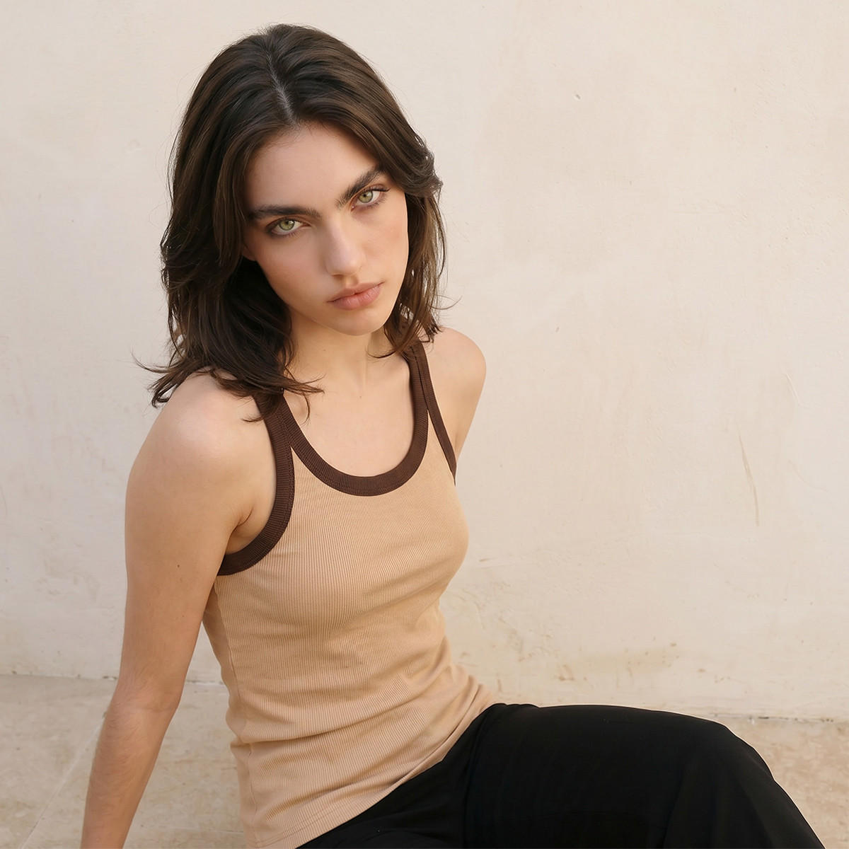 بلوزة تانك مضلعة بقصّة سليم من سبلاش يوث-women-clothing-tshirts-image-9