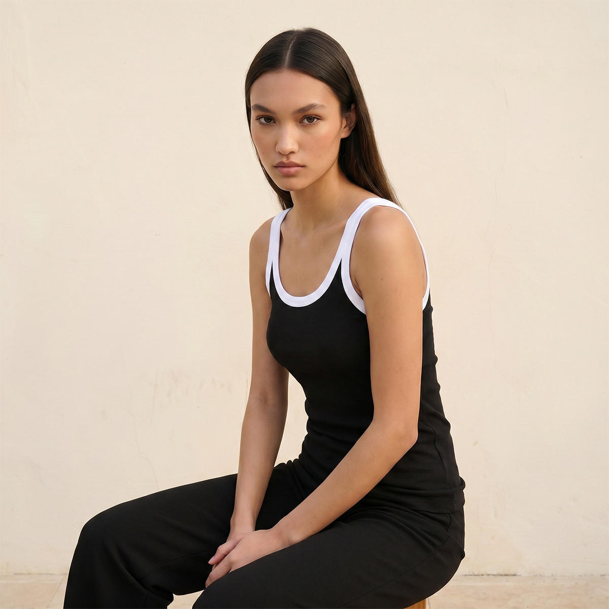 بلوزة تانك مضلعة بقصّة سليم من سبلاش يوث-women-clothing-tshirts-image-5