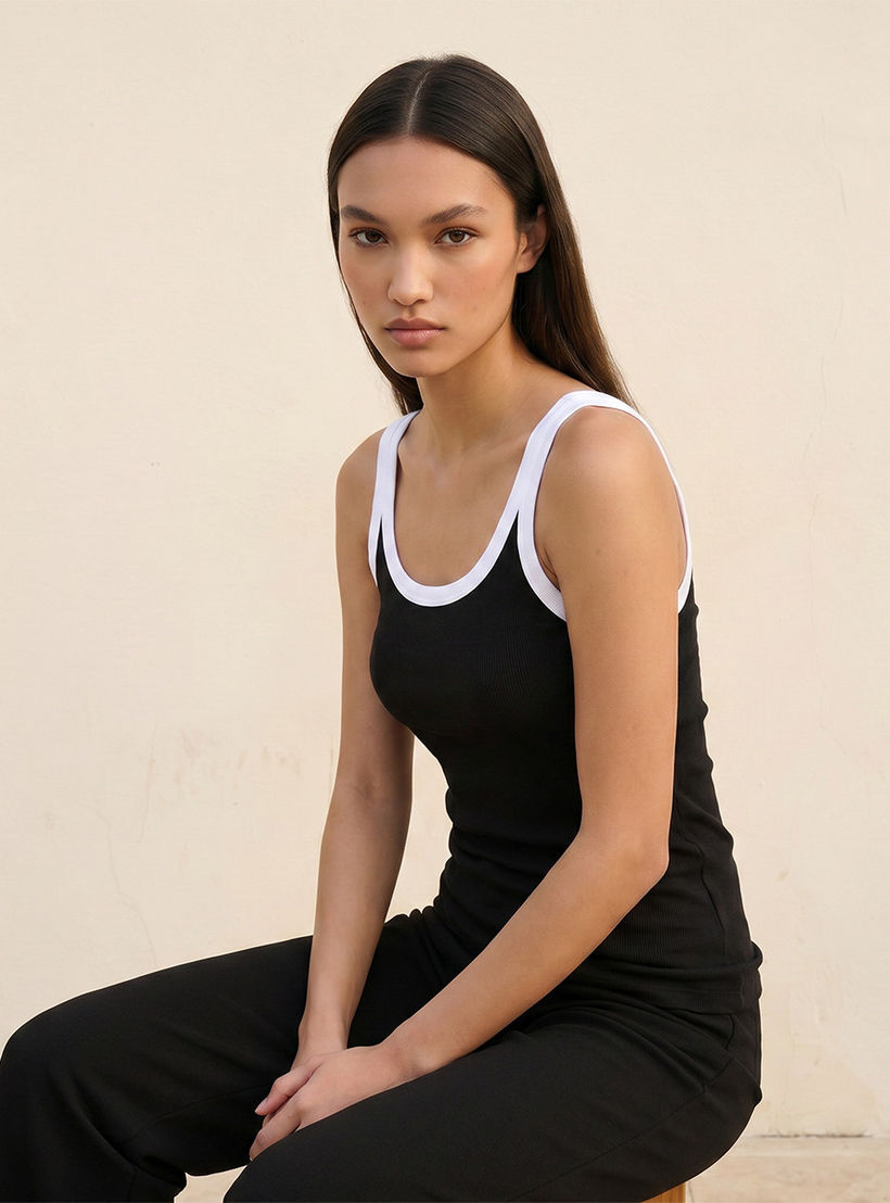 بلوزة تانك مضلعة بقصّة سليم من سبلاش يوث-women-clothing-tshirts-image-5