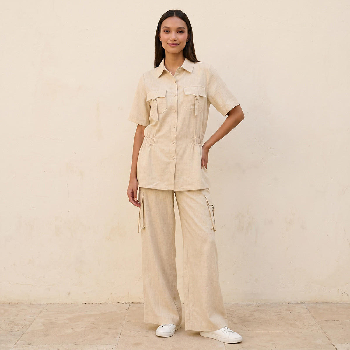 قميص شبابي عصري بخصر مطاطي مريح من سبلاش يوث-women-clothing-shirtsandblouses-shirts-image-3