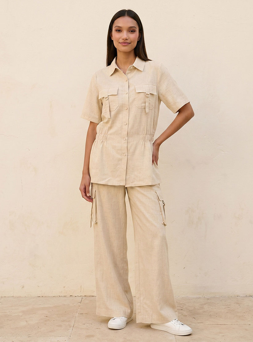 قميص شبابي عصري بخصر مطاطي مريح من سبلاش يوث-women-clothing-shirtsandblouses-shirts-image-3