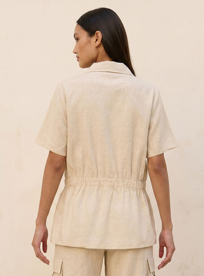 قميص شبابي عصري بخصر مطاطي مريح من سبلاش يوث-women-clothing-shirtsandblouses-shirts-image-4