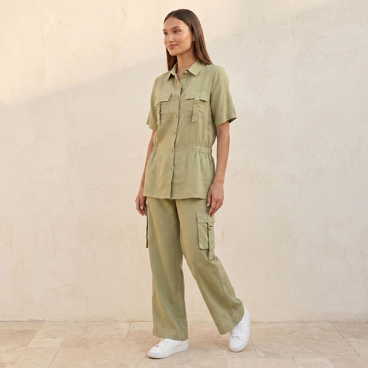 قميص شبابي عصري بخصر مطاطي مريح من سبلاش يوث-women-clothing-shirtsandblouses-shirts-image-3