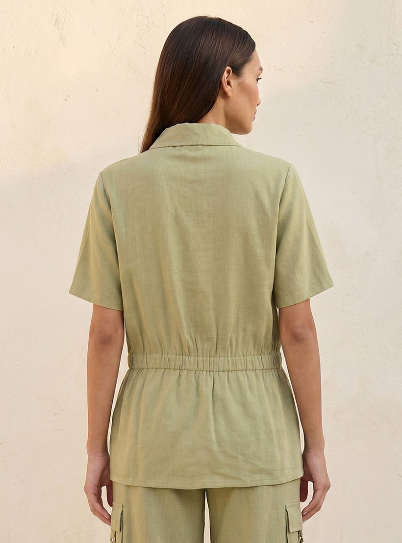 قميص شبابي عصري بخصر مطاطي مريح من سبلاش يوث-women-clothing-shirtsandblouses-shirts-image-4