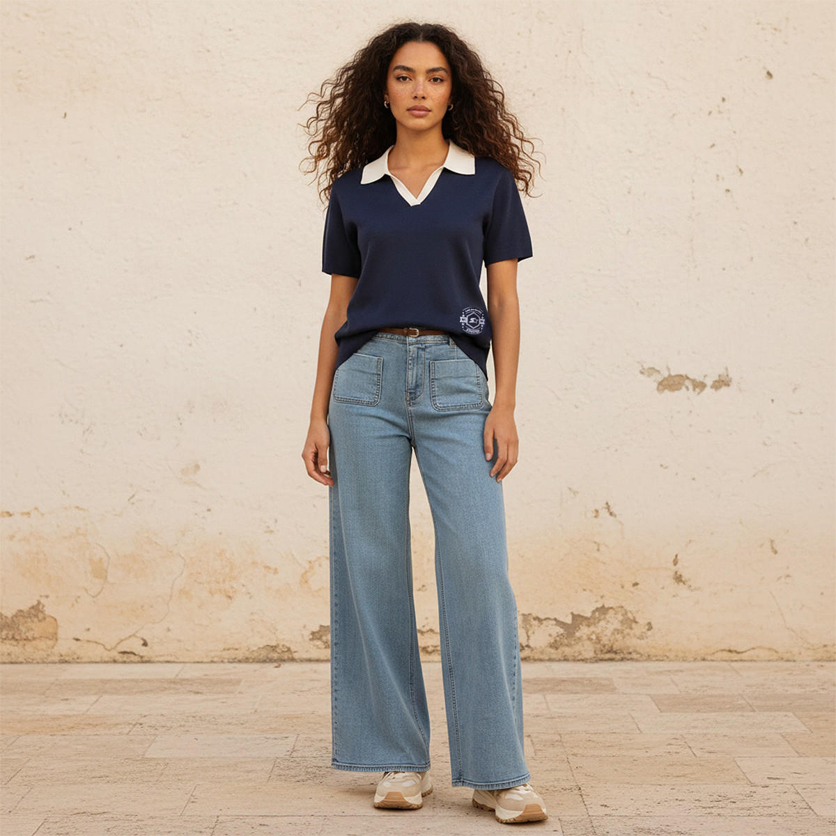 تيشيرت بولو بتطريز شعار من ستارتر-women-clothing-tshirts-image-3