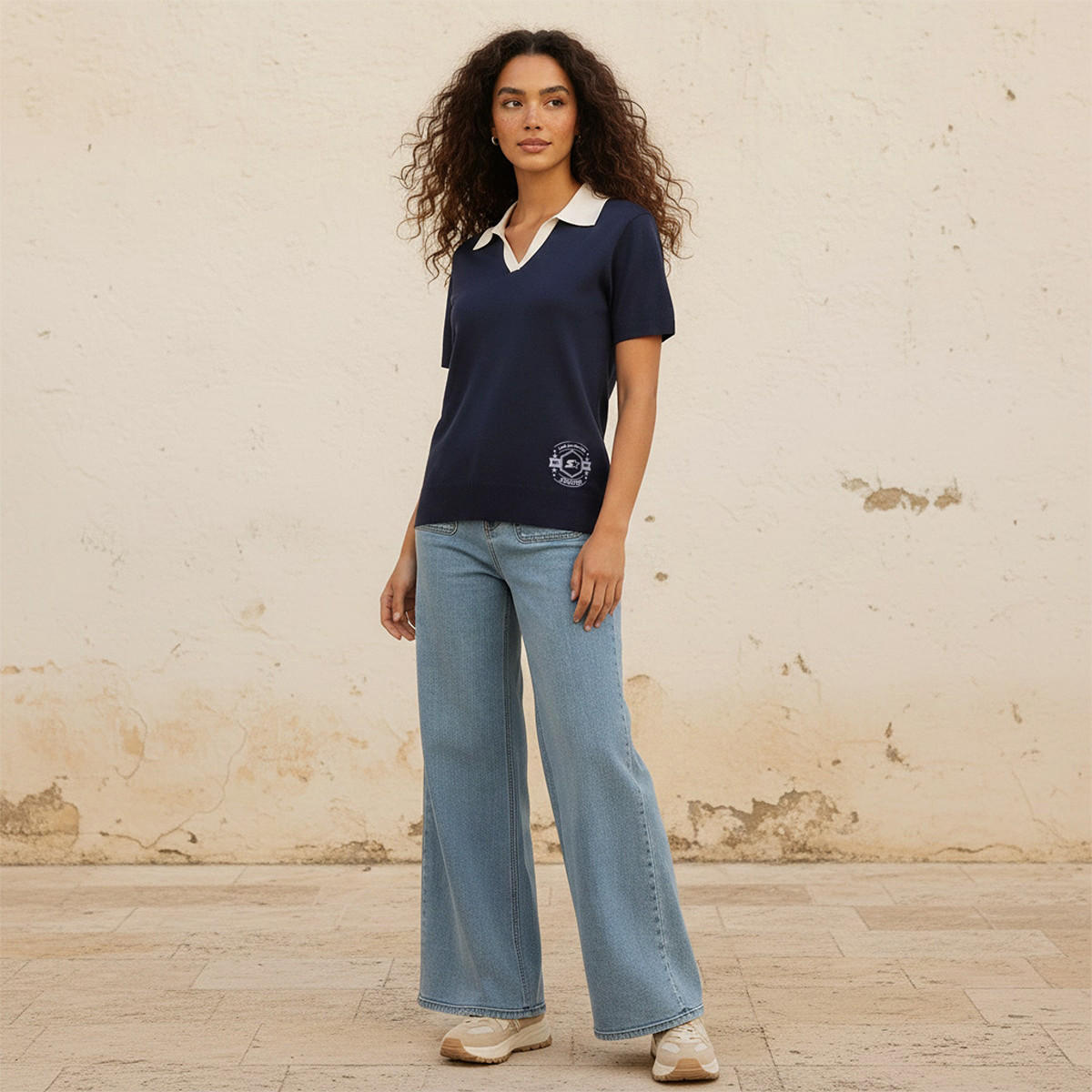 تيشيرت بولو بتطريز شعار من ستارتر-women-clothing-tshirts-image-5
