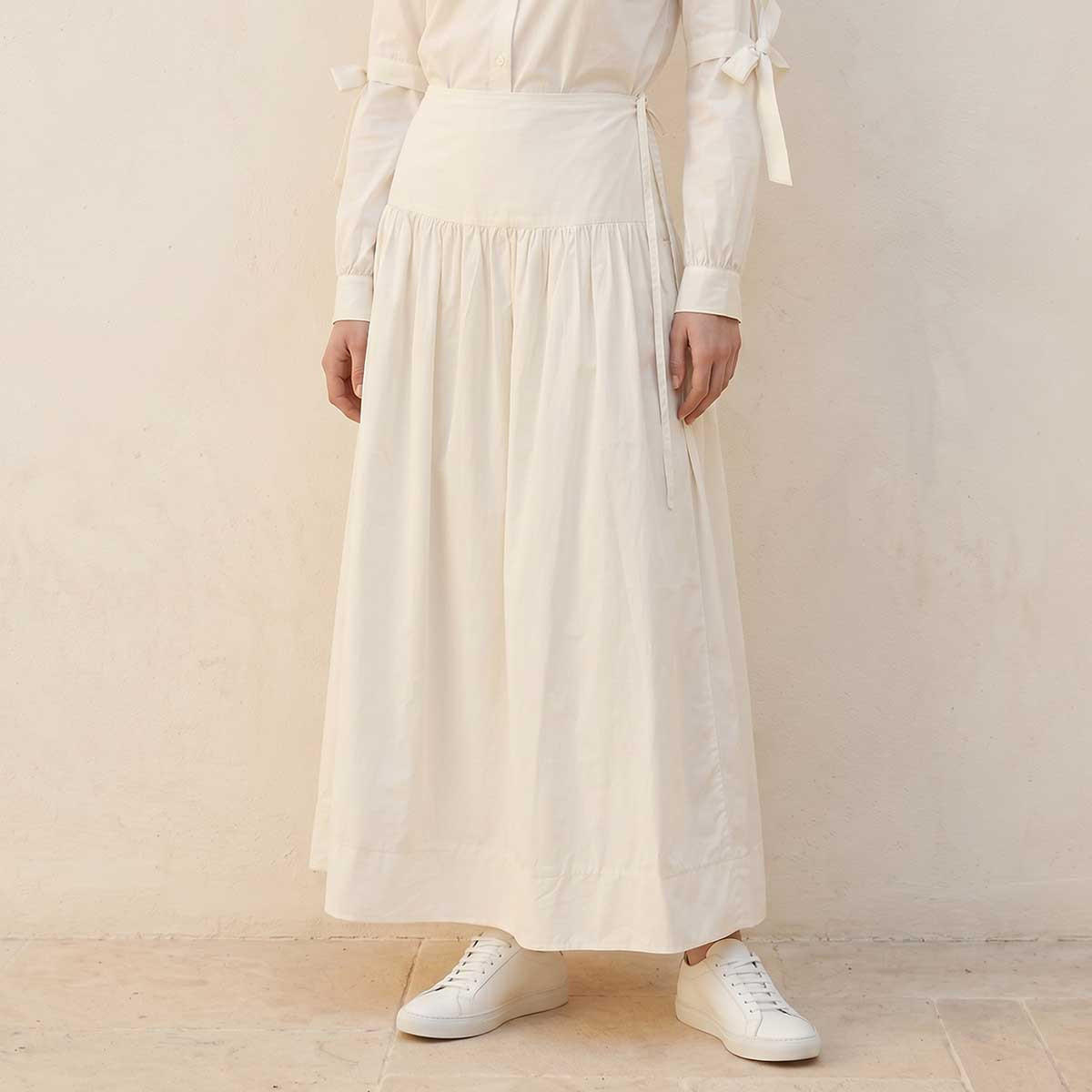 تنورة قطن ماكسي بلفّة جانبية أنيقة من سبلاش يوث-women-clothing-skirts-image-1