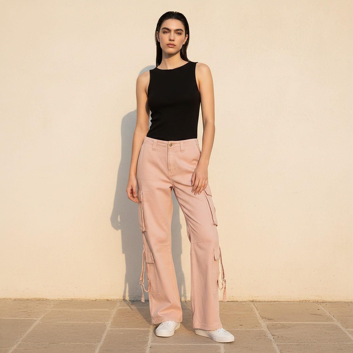 بلوزة مضلعة بقصة سليم يوث من سبلاش-women-clothing-tshirts-image-3