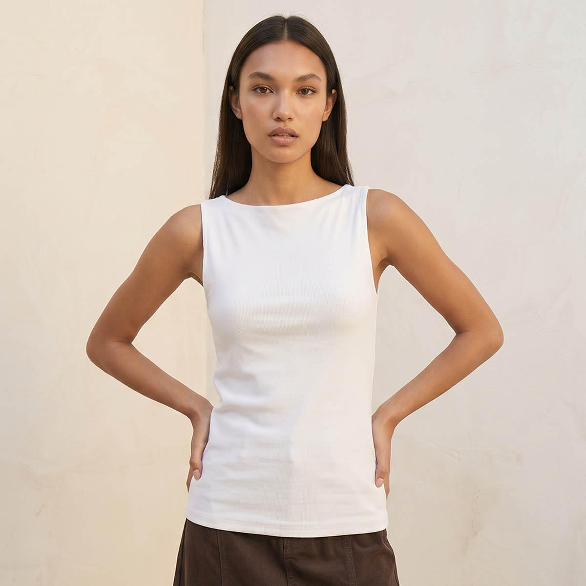 بلوزة مضلعة بقصة سليم يوث من سبلاش-women-clothing-tshirts-image-1