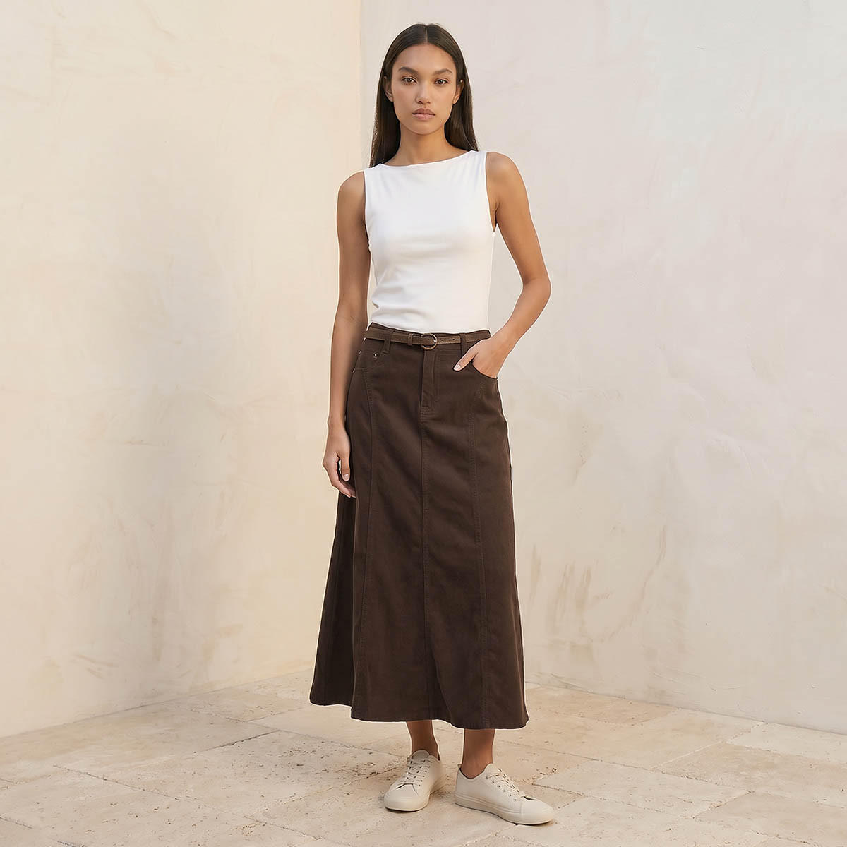 بلوزة مضلعة بقصة سليم يوث من سبلاش-women-clothing-tshirts-image-3