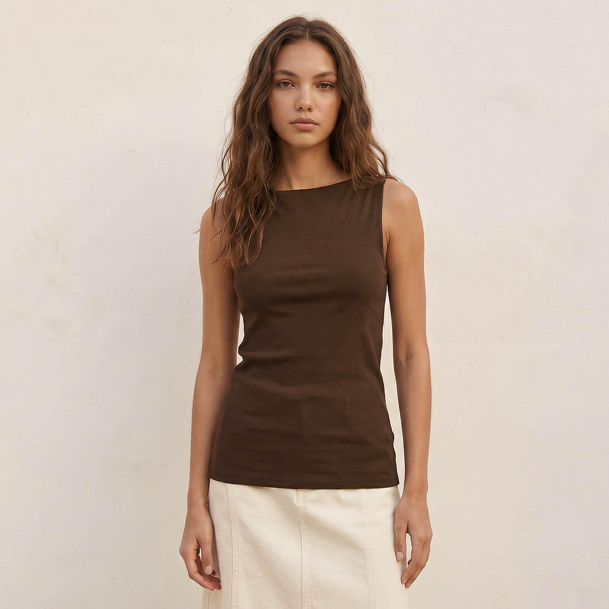 بلوزة مضلعة بقصة سليم يوث من سبلاش-women-clothing-tshirts-image-1