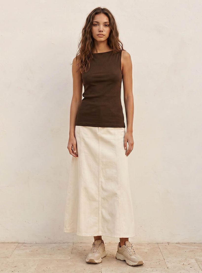 بلوزة مضلعة بقصة سليم يوث من سبلاش-women-clothing-tshirts-image-3