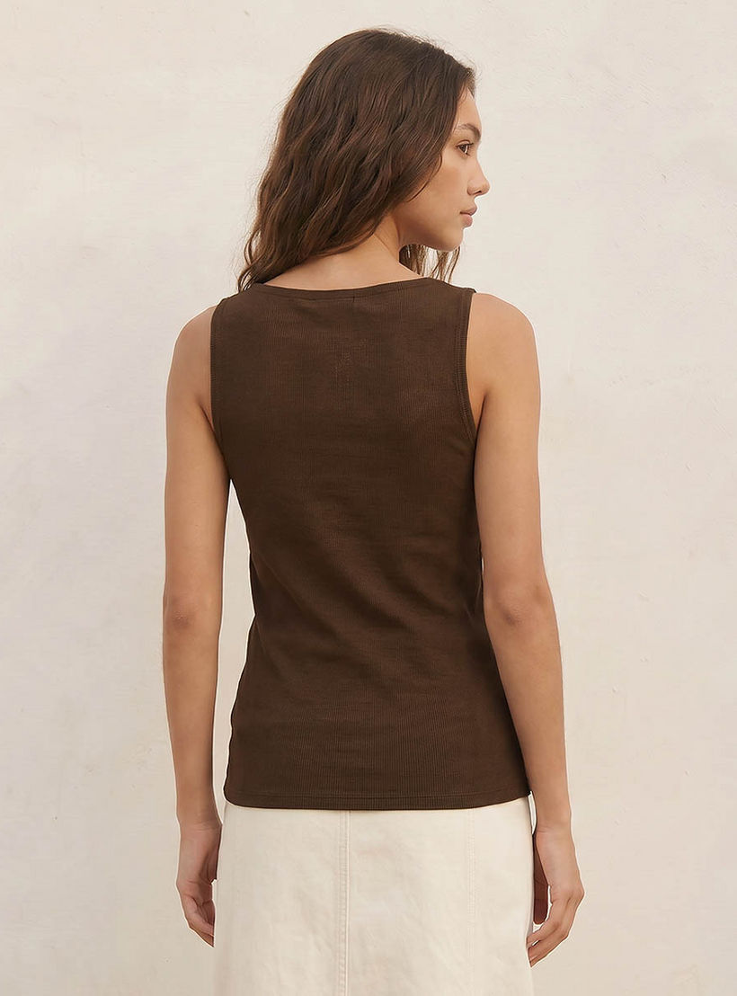 بلوزة مضلعة بقصة سليم يوث من سبلاش-women-clothing-tshirts-image-4