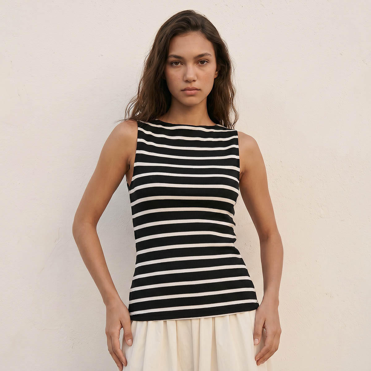 بلوزة مضلعة بقصة ضيقة من سبلاش يوث-women-clothing-tshirts-image-1