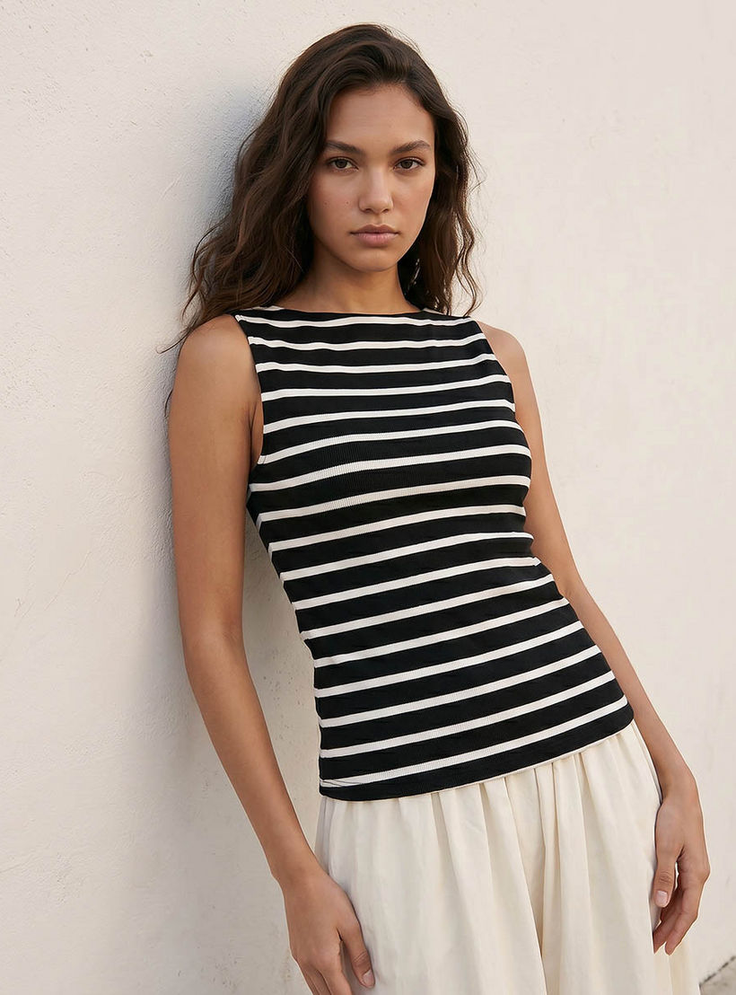 بلوزة مضلعة بقصة ضيقة من سبلاش يوث-women-clothing-tshirts-image-6