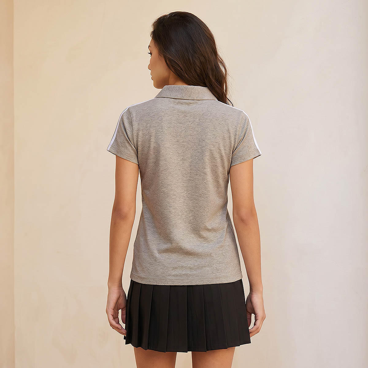 تيشيرت بولو بقصة ضيقة بحواف مخططة من سبلاش يوث-women-clothing-tshirts-image-4