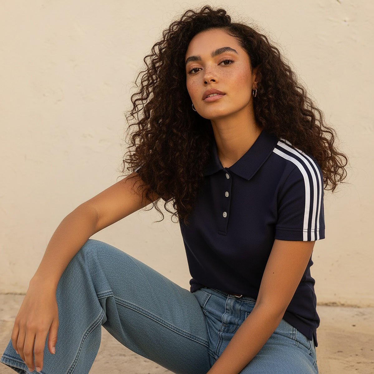 Splash Youth Slim Fit Polo T-shirt with Stripe Trim-women-clothing-tshirts-image-5