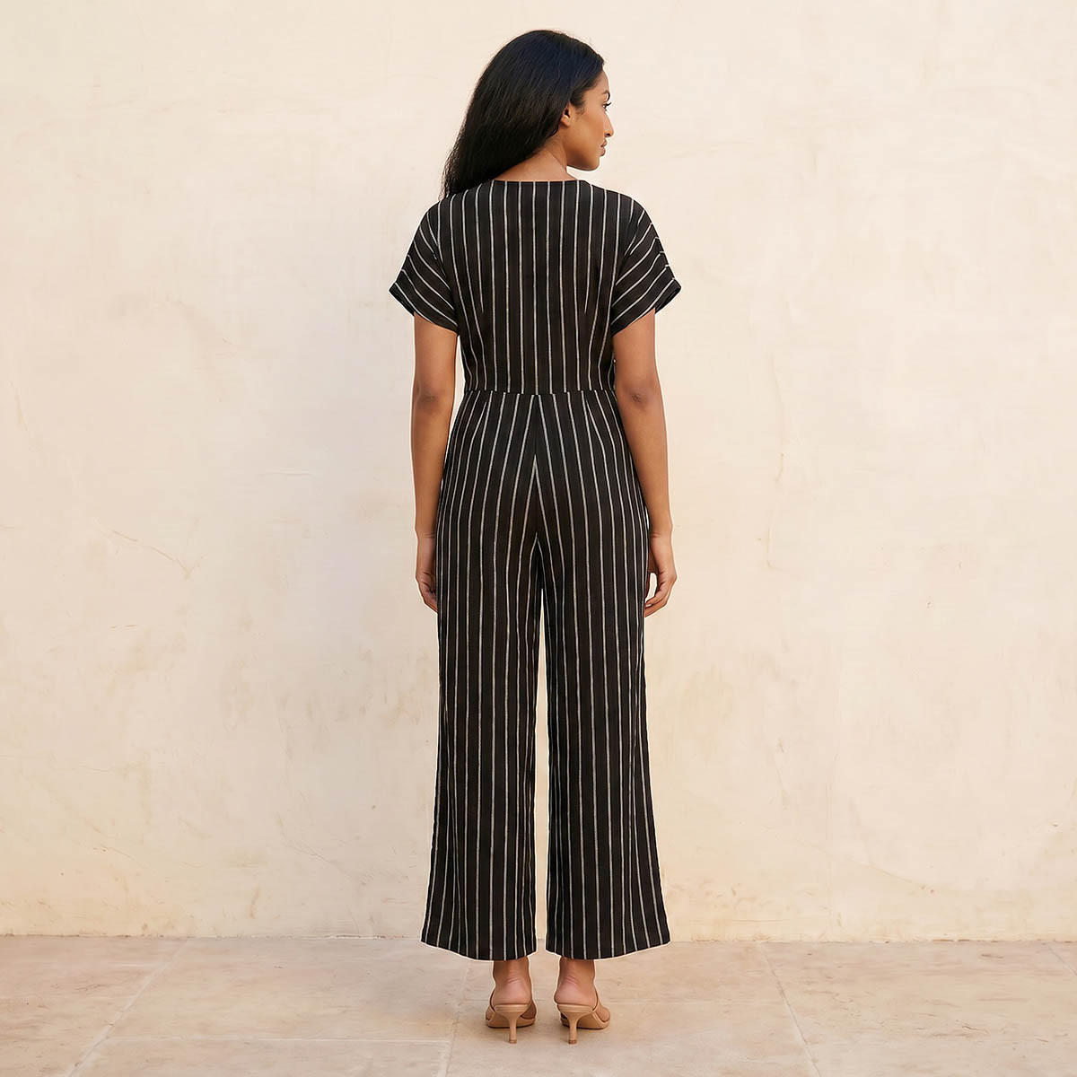 Splash Youth Textured Wrap Jumpsuit with Tie-Up Belt-women-clothing-jumpsuits-image-4