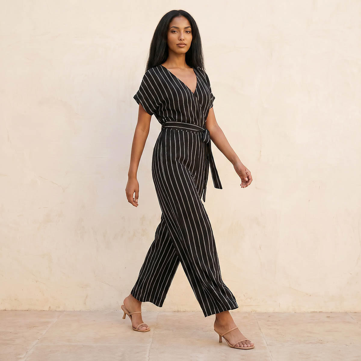 Splash Youth Textured Wrap Jumpsuit with Tie-Up Belt-women-clothing-jumpsuits-image-5
