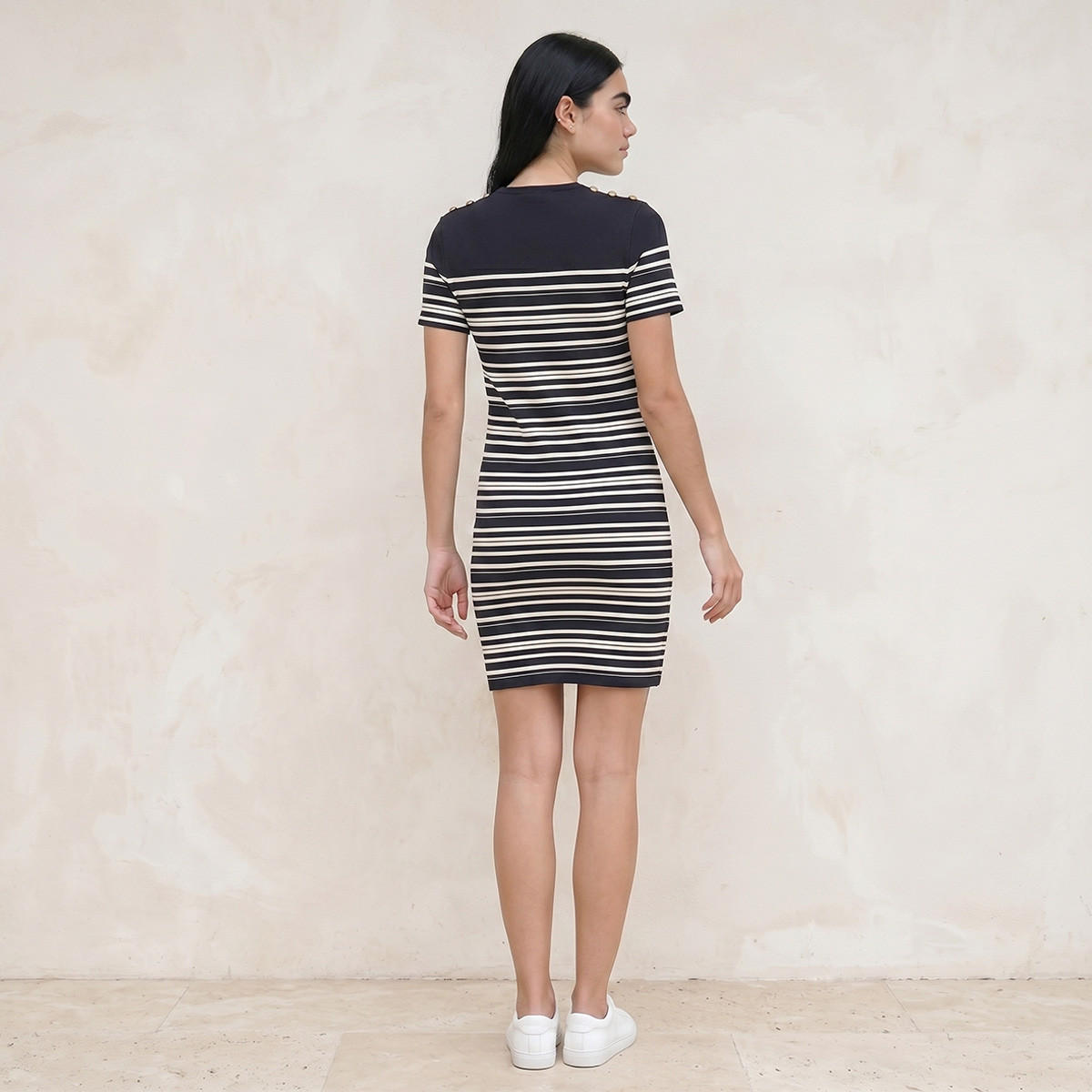 Splash Youth Striped Dress with Round Neck-women-clothing-dresses-image-4