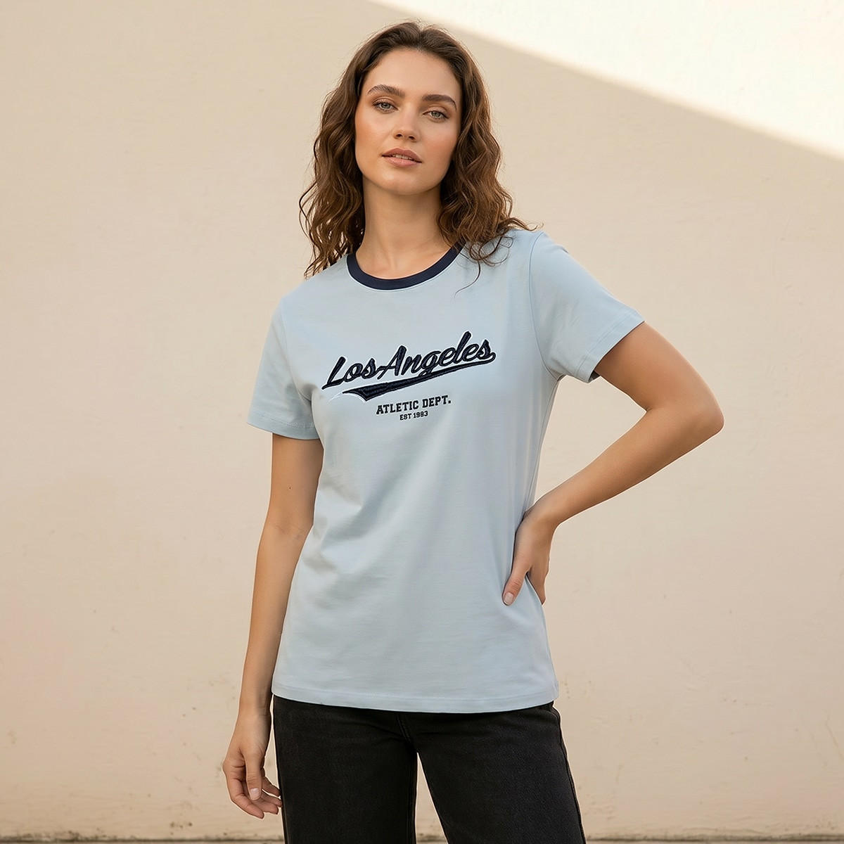 Splash Youth Cotton T-shirt with Embroidery-women-clothing-tshirts-image-1