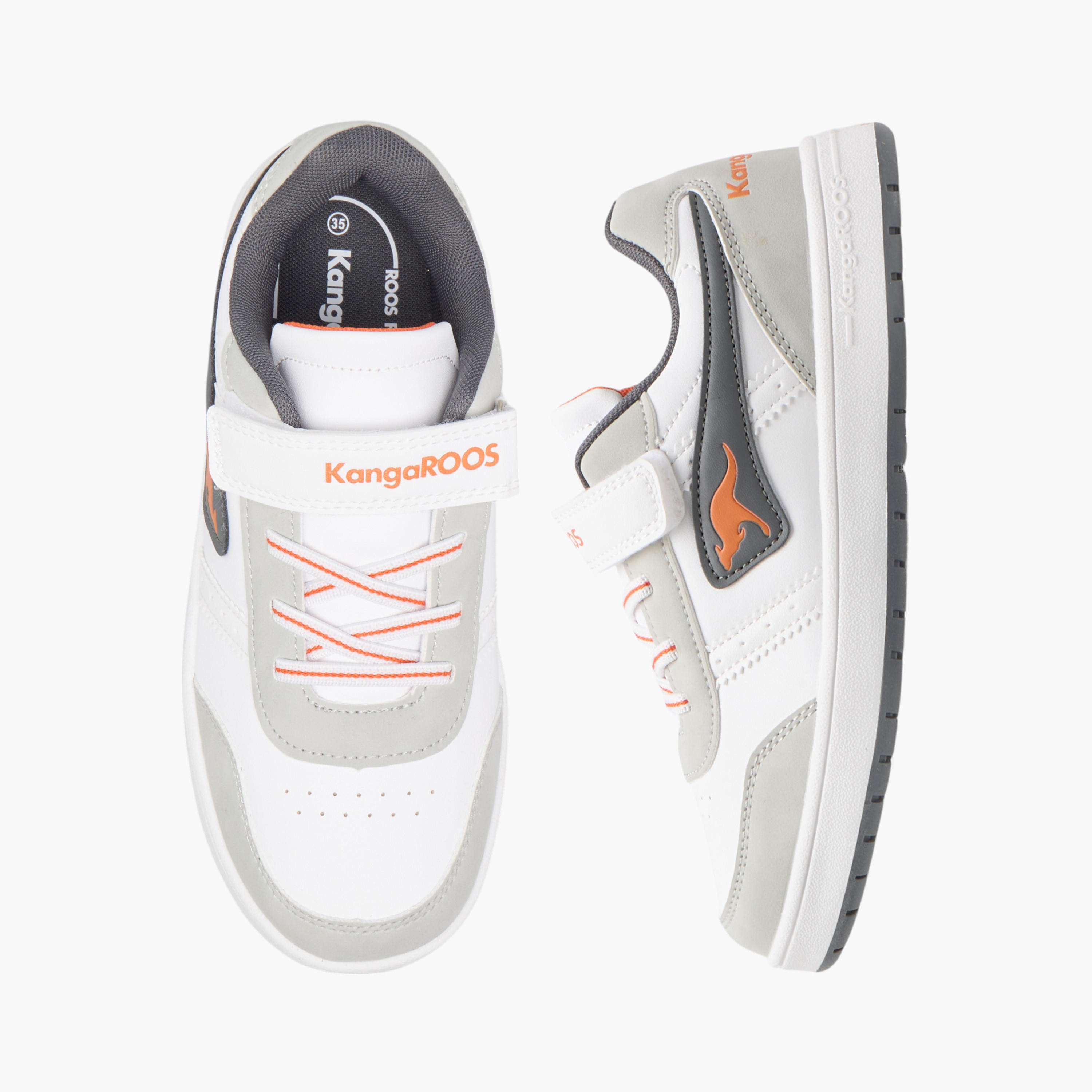 KangaROOS Boys' Logo Detail Sneakers with Hook and Loop Closure-boys-shoes-sneakers-image-1