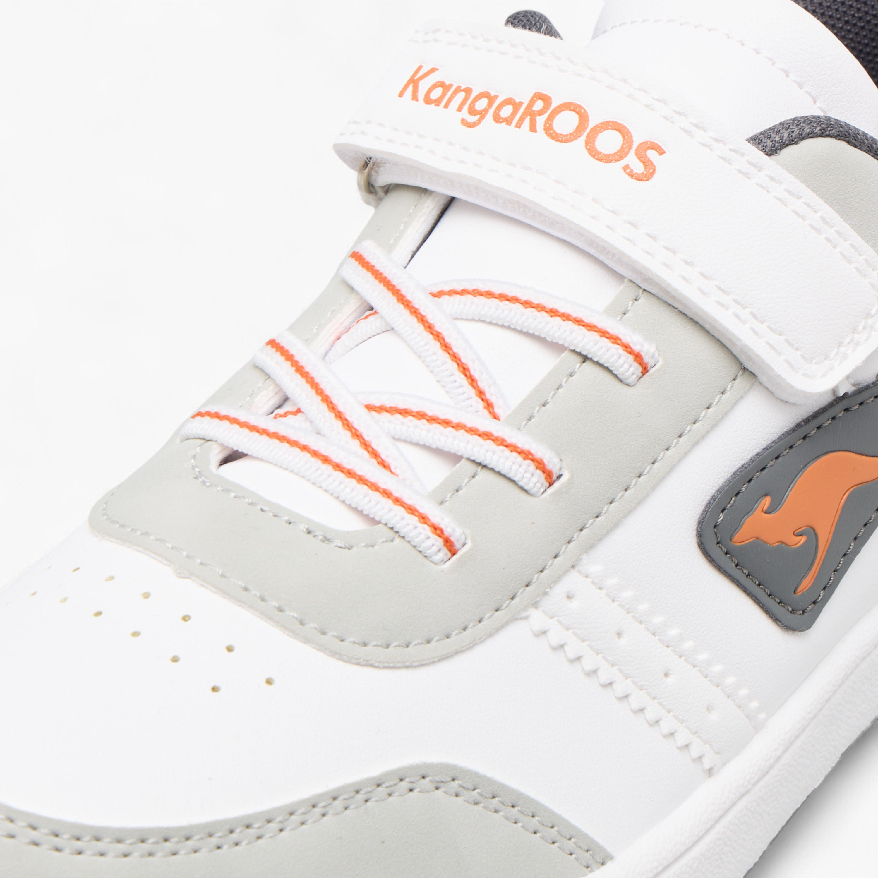 KangaROOS Boys' Logo Detail Sneakers with Hook and Loop Closure-boys-shoes-sneakers-image-4