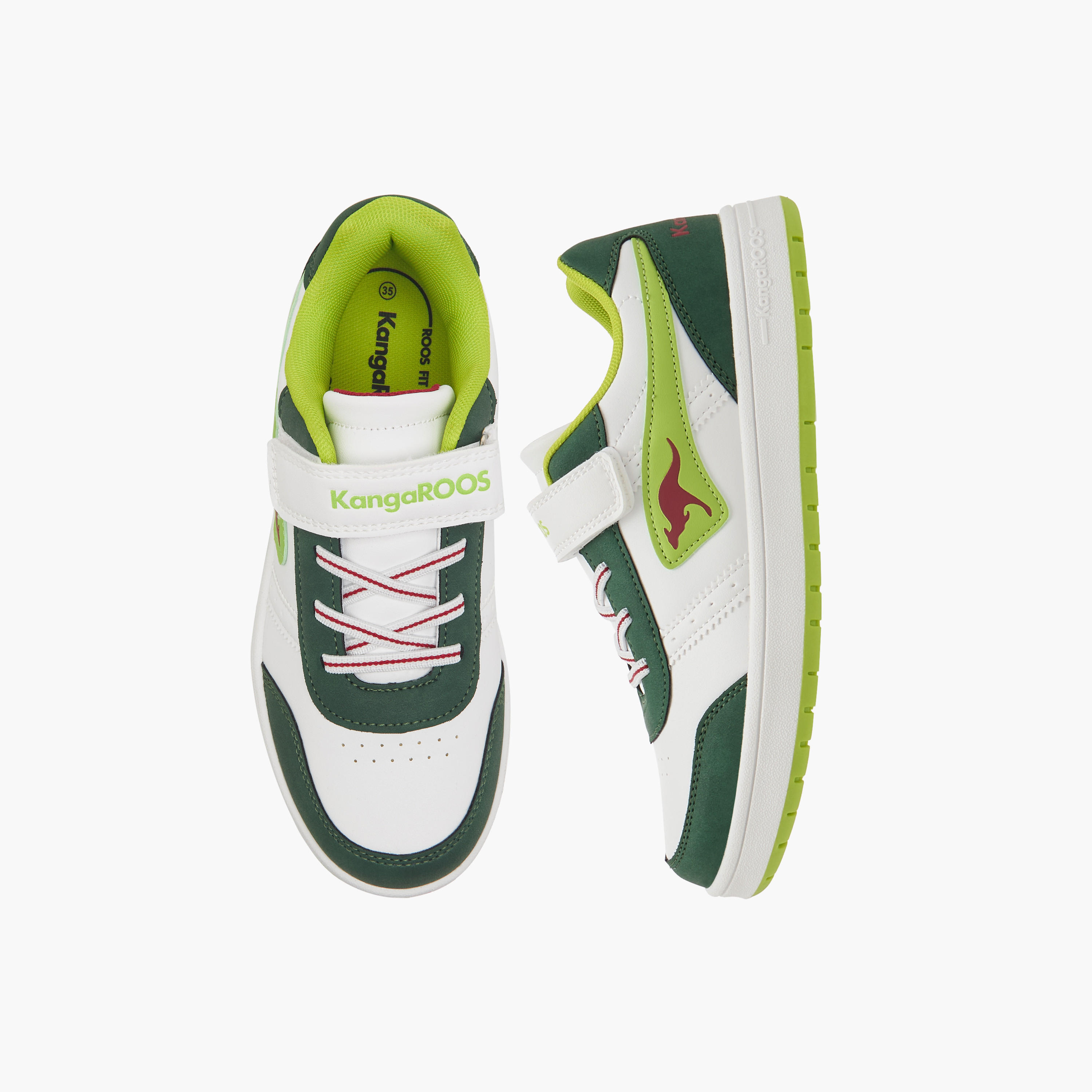 حذاء سنيكرز بشريط إغلاق لاصق وشعار للبنات من كانجاروز-girls-shoes-sneakers-image-1