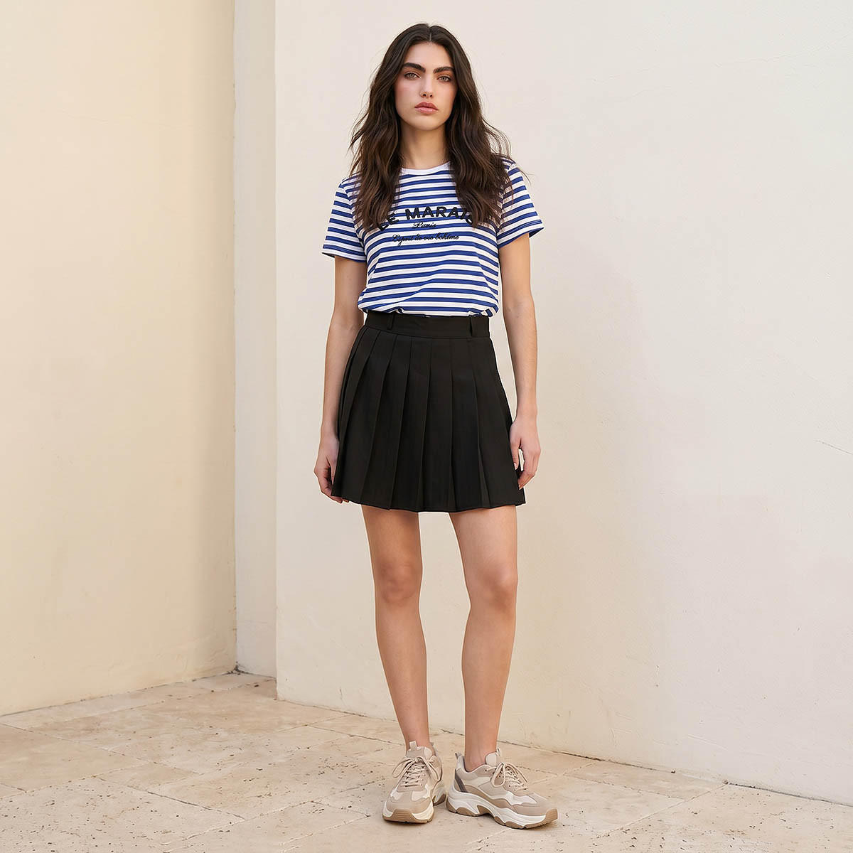 Splash Youth Striped Cotton T-shirt with Embroidery-women-clothing-tshirts-image-3