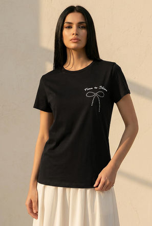 تيشيرت قطن بطبعات زهور من سبلاش يوث-women-clothing-tshirts-image-1