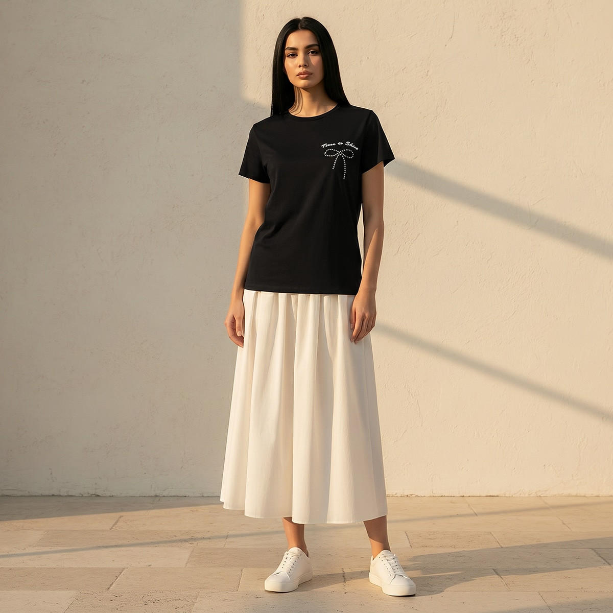 تيشيرت قطن بطبعات زهور من سبلاش يوث-women-clothing-tshirts-image-3
