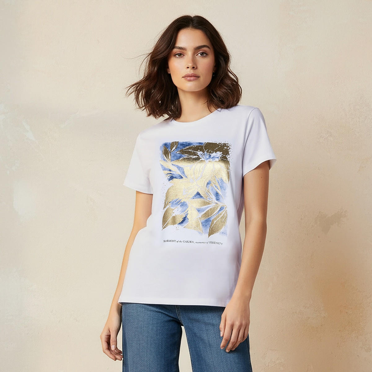 تيشيرت قطن بطبعات زهور من سبلاش يوث-women-clothing-tshirts-image-1