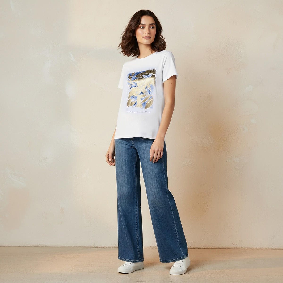 تيشيرت قطن بطبعات زهور من سبلاش يوث-women-clothing-tshirts-image-3