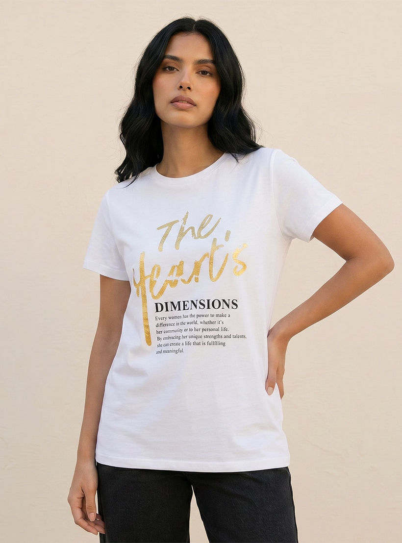 تيشيرت قطن بطبعات زهور من سبلاش يوث-women-clothing-tshirts-image-1