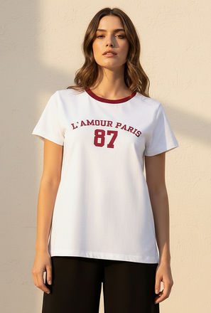 Splash Youth Cotton T-shirt with Floral Print-women-image-1