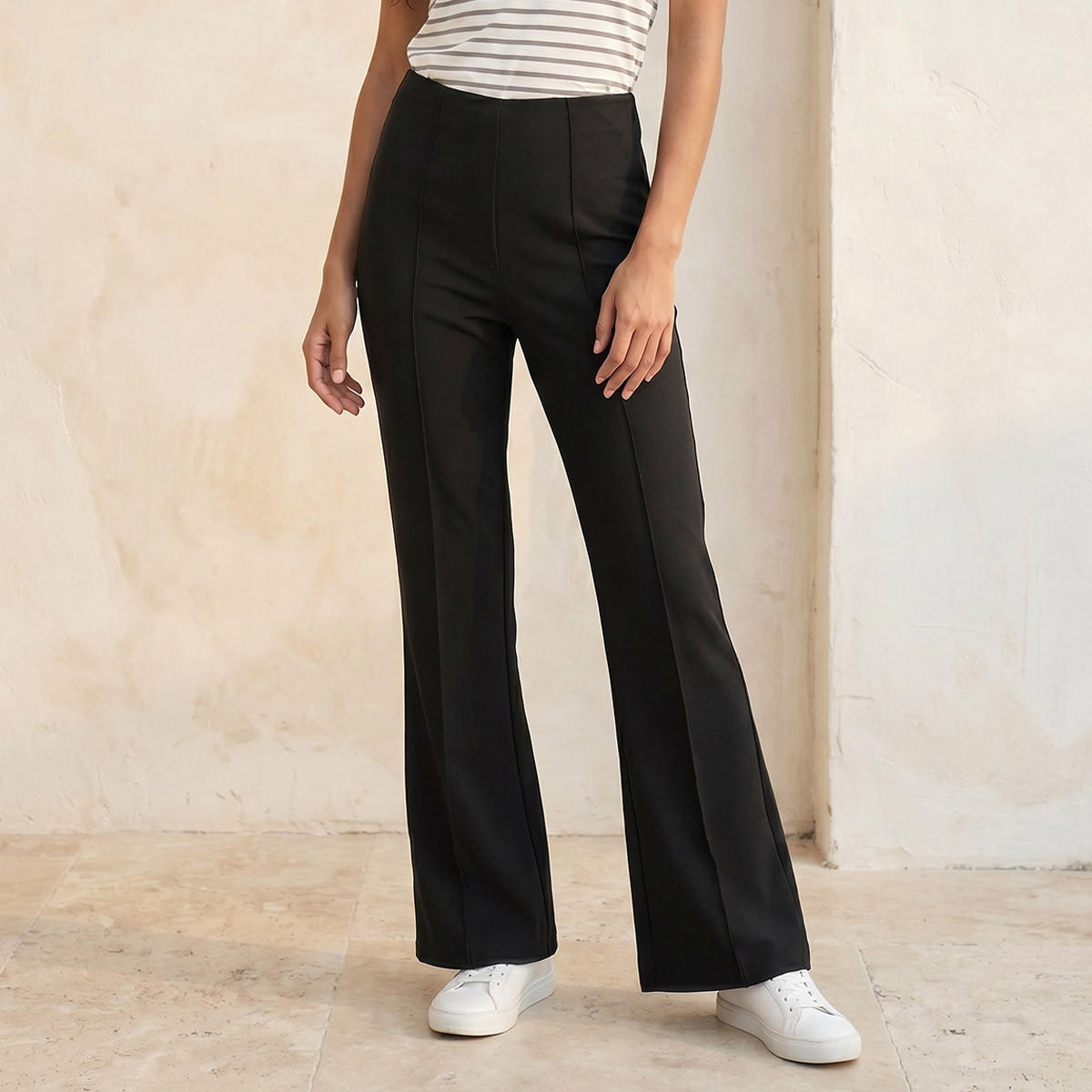 بنطلون واسع بخصر متوسط الارتفاع من سبلاش يوث-women-clothing-trousers-image-1