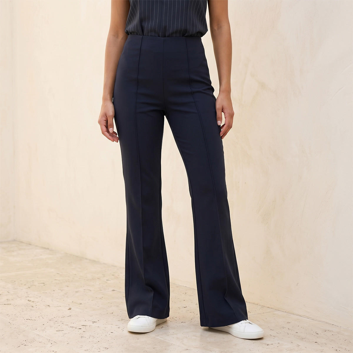 بنطلون واسع بخصر متوسط الارتفاع من سبلاش يوث-women-clothing-trousers-image-1