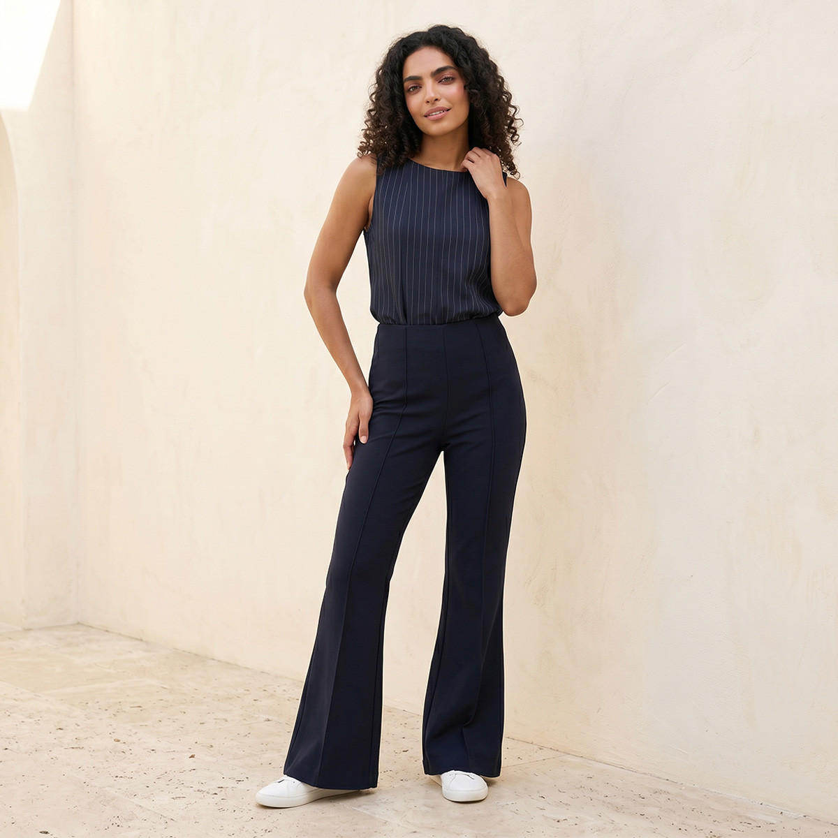 بنطلون واسع بخصر متوسط الارتفاع من سبلاش يوث-women-clothing-trousers-image-3
