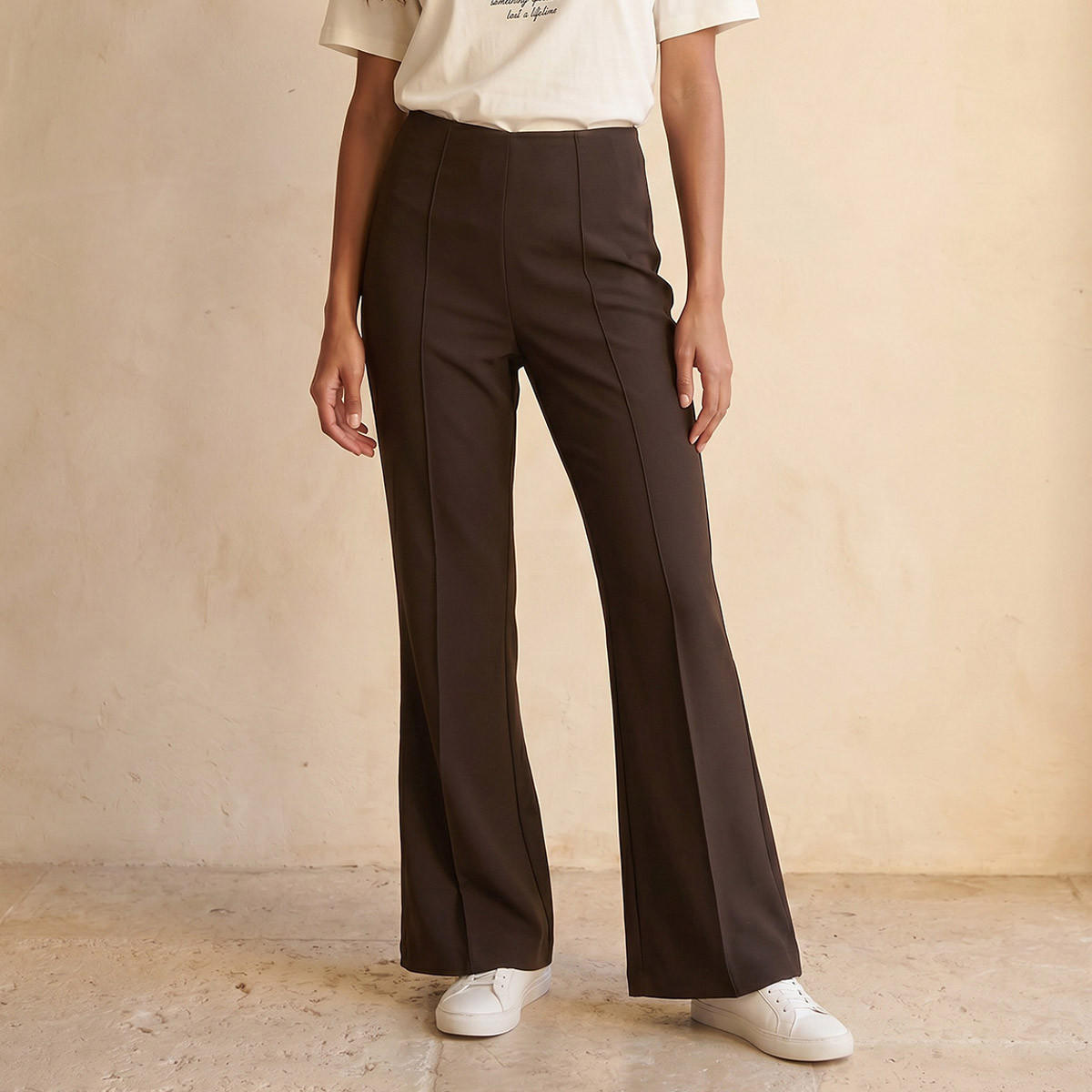 بنطلون واسع بخصر متوسط الارتفاع من سبلاش يوث-women-clothing-trousers-image-1