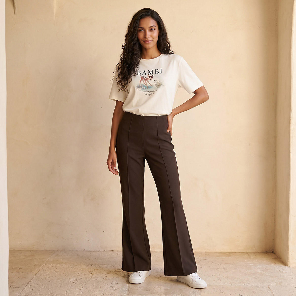 بنطلون واسع بخصر متوسط الارتفاع من سبلاش يوث-women-clothing-trousers-image-3
