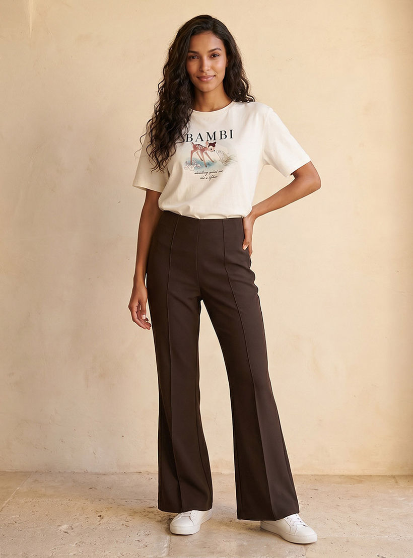 بنطلون واسع بخصر متوسط الارتفاع من سبلاش يوث-women-clothing-trousers-image-3