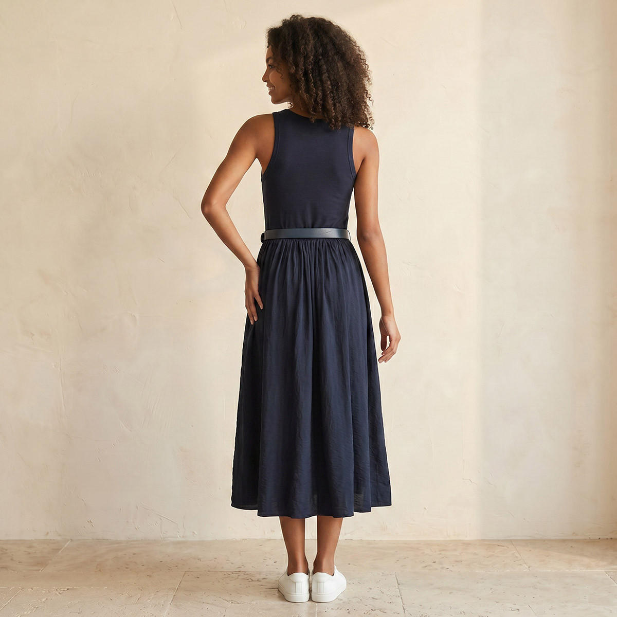 Splash Youth A-line Midi Dress Pin Buckle Belt-women-clothing-dresses-image-4