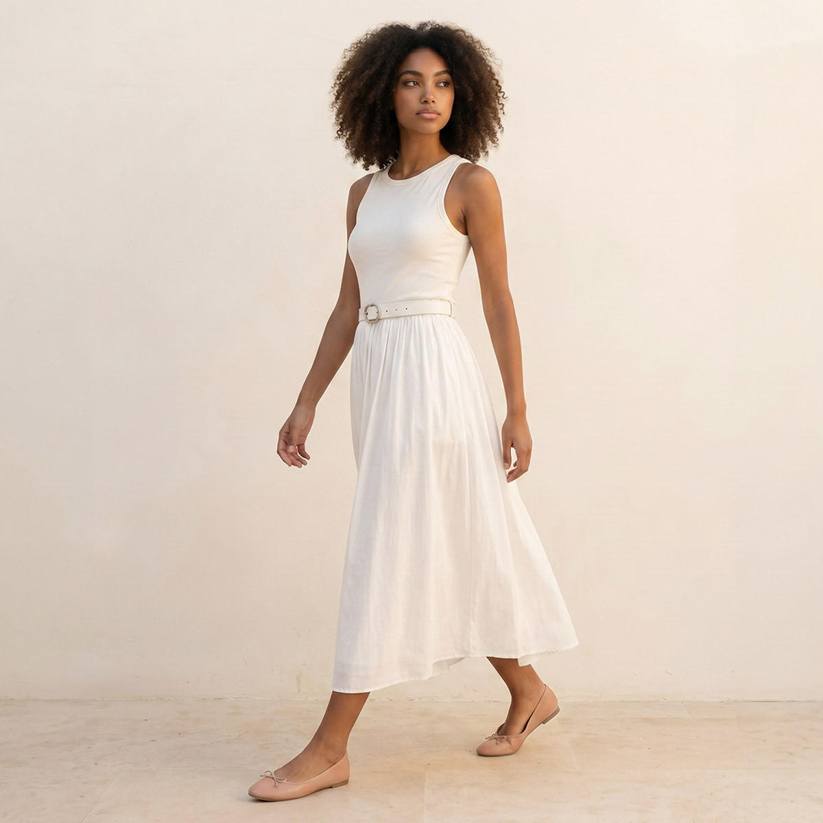 Splash Youth A-line Midi Dress Pin Buckle Belt-women-clothing-dresses-image-3