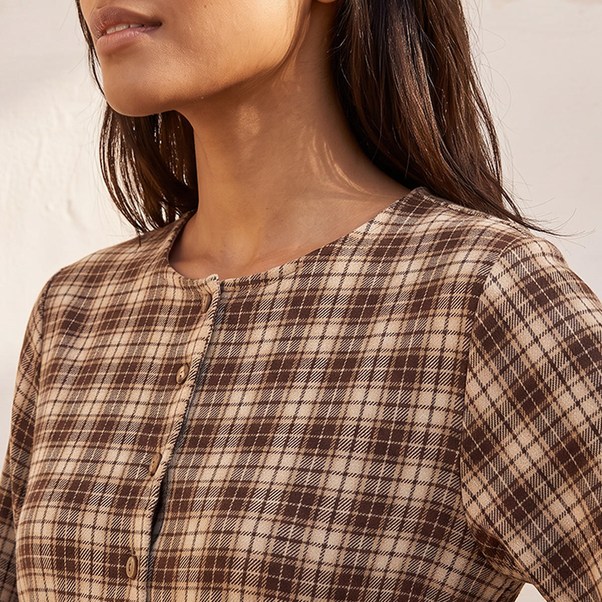 Splash Youth Checked Midi Shirt Dress with Belt-women-clothing-dresses-image-6
