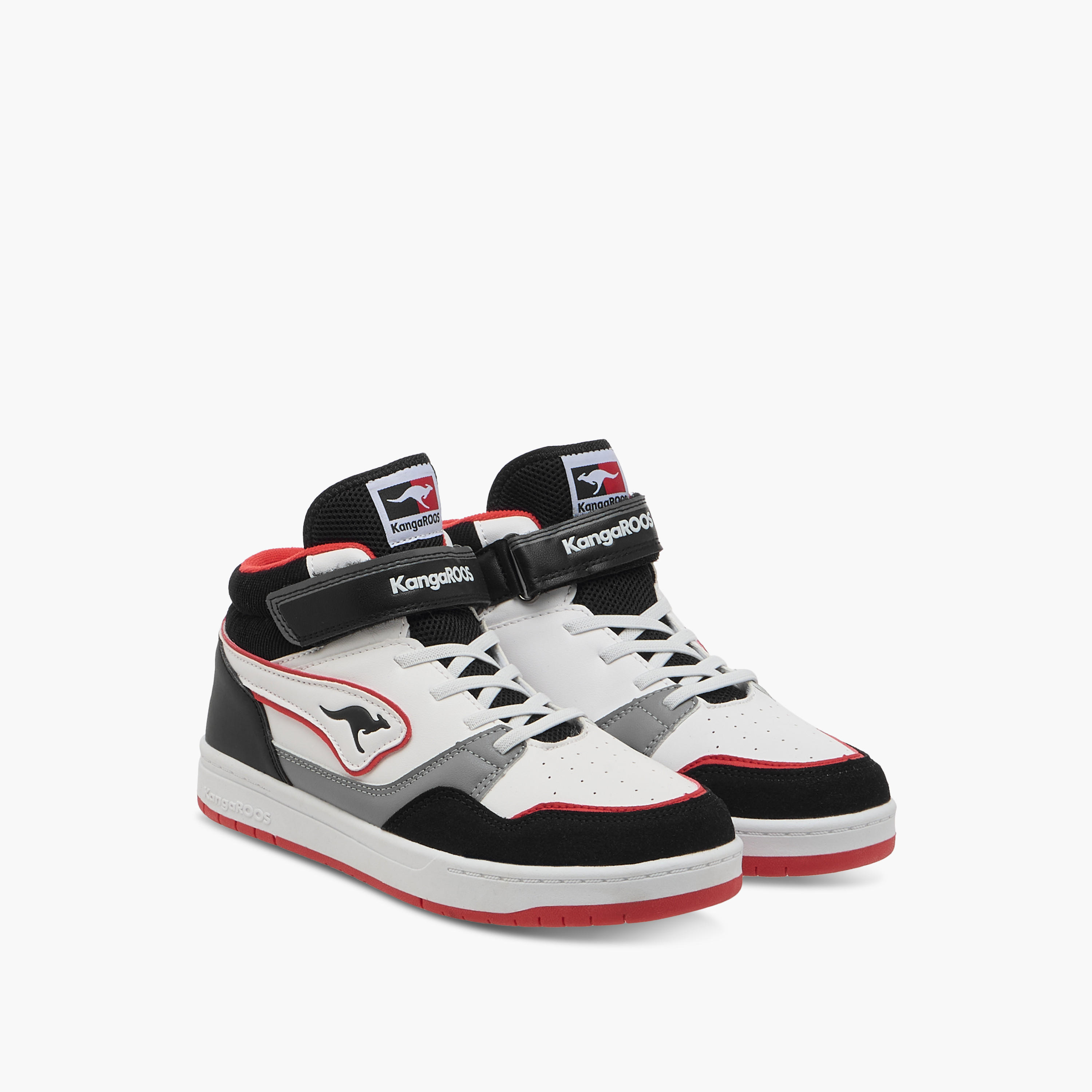 حذاء سنيكرز بقصّة عالية وشريط إغلاق لاصق وتفاصيل الشعار للأولاد من كانجاروس-girls-shoes-sneakers-image-1