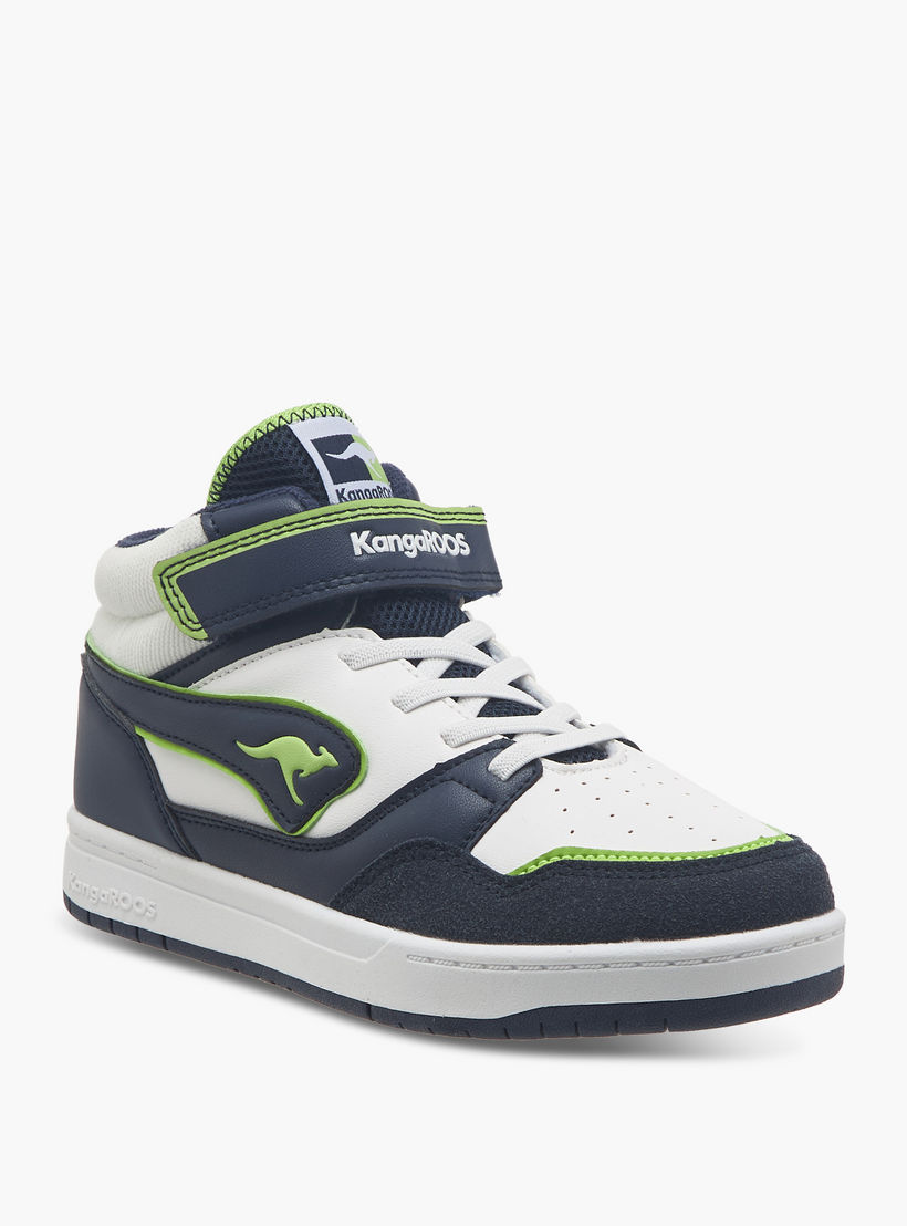 KangaROOS Kids' Logo Detail High Cut Sneakers with Hook and Loop Closure-girls-shoes-sneakers-image-2