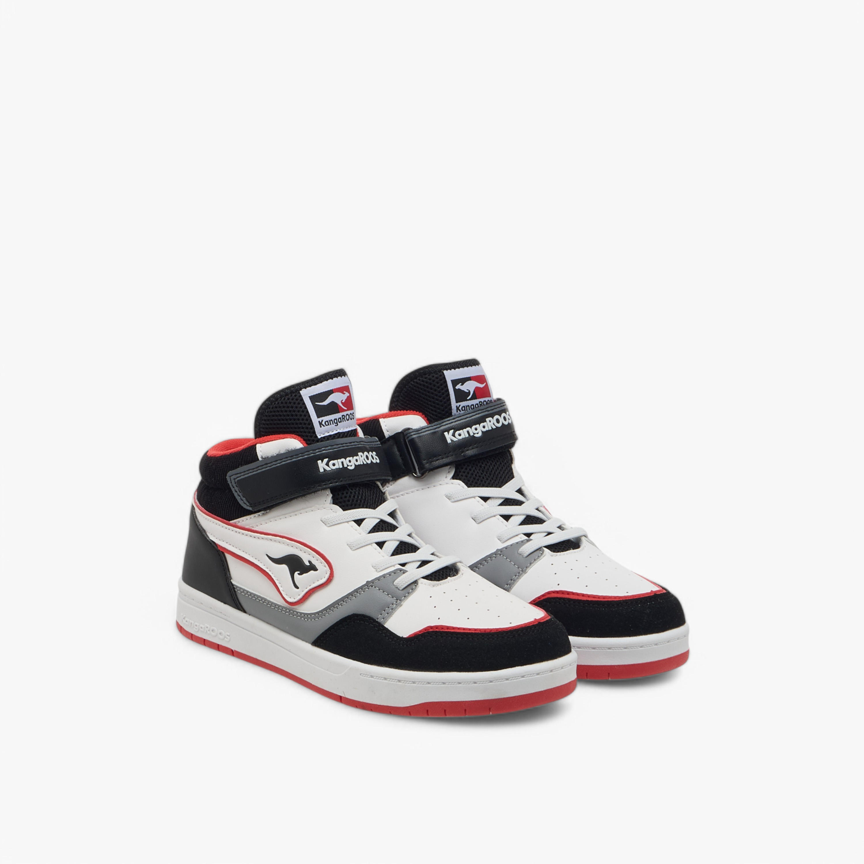 KangaROOS Women's Logo Detail High Cut Sneakers with Hook and Loop Closure-women-shoes-sneakers-image-1
